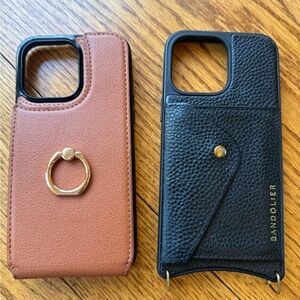 Bandolier Leather Black and Brown Phone Cases iPhone 14 Pro Max